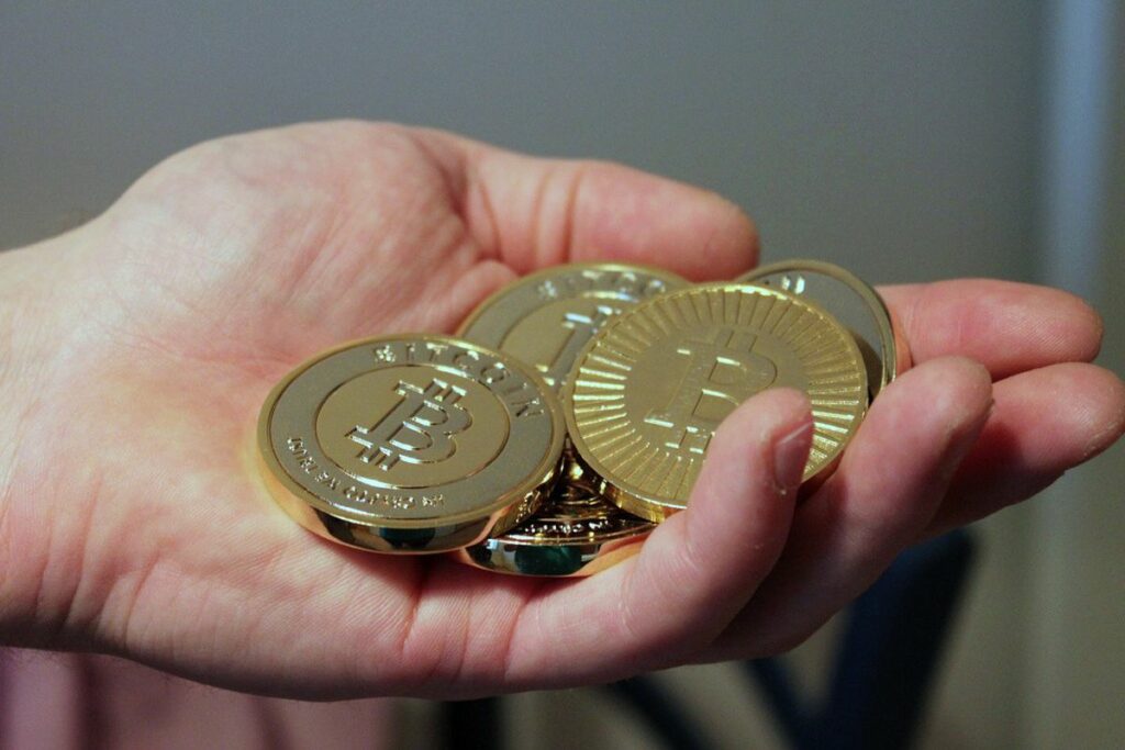 bitcoin in the hand